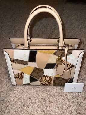 Coach Leather Zoe Patchwork Carryall in Neutral Multi-Color